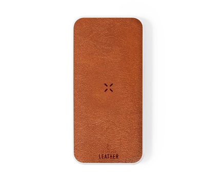 Powerbank detaljer i återvunnet läder