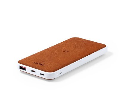 Powerbank detaljer i återvunnet läder